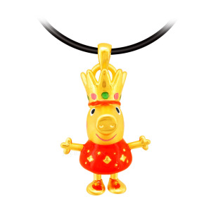 佩佩豬公主金墜子-佩佩豬金飾 佩佩豬公主金墜子-佩佩豬金飾