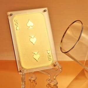 三星拱照黃金撲克牌-黑桃3 三星拱照黃金撲克牌-黑桃3