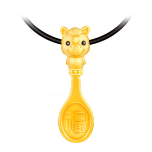 可愛馬湯匙墜-生肖金飾-金湯匙 可愛馬湯匙墜-生肖金飾-金湯匙