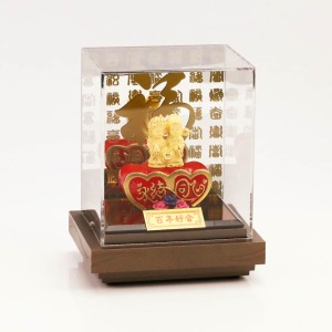 百年好合-中式婚禮祝福純黃金藝術擺件 百年好合-中式婚禮祝福純黃金藝術擺件