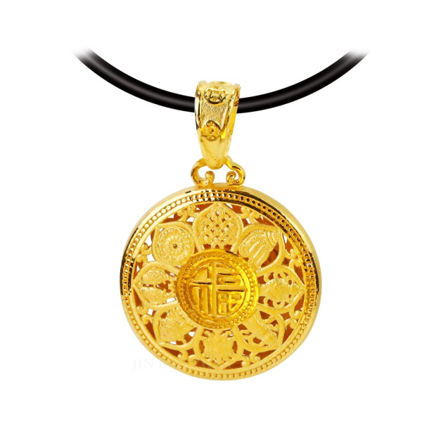 八寶福圓墜-密宗法器黃金墜子 八寶福圓墜-密宗法器黃金墜子