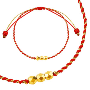 0.06錢 黃金鑽切手鍊-金珠編織手鍊 0.06錢 黃金鑽切手鍊-金珠編織手鍊