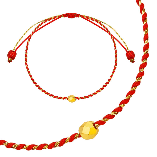 0.02錢 黃金鑽切手鍊-金珠編織手鍊 0.02錢 黃金鑽切手鍊-金珠編織手鍊