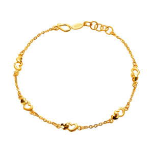 心有靈犀-黃金手鍊-愛心造型手鍊 心有靈犀-黃金手鍊-愛心造型手鍊