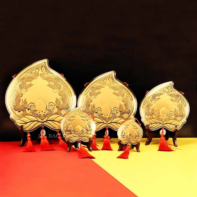 天上聖母-壽桃造型神明金牌(10-28公分)