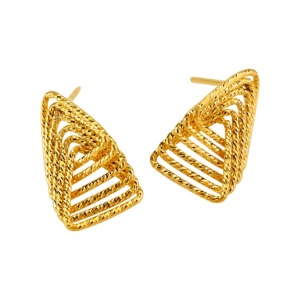 璀璨星芒-三角形黃金耳環 璀璨星芒-三角形黃金耳環