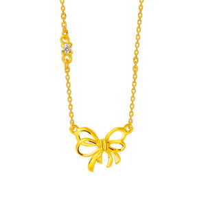 瑩潔-蝴蝶結黃金項鍊(鎖骨鍊) 瑩潔-蝴蝶結黃金項鍊(鎖骨鍊)