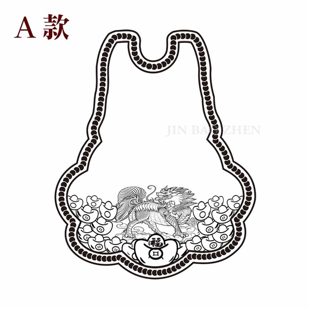 福如麒麟福寶-葫蘆立體浮雕神明金牌(0.20錢起)