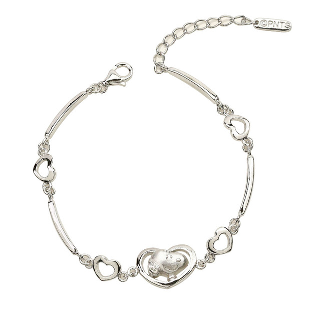 愛心史努比純銀手鍊-SNOOPY