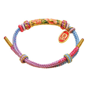 金彩牡丹媽祖祝福編織手鍊-白沙屯媽祖黃金手鍊 金彩牡丹媽祖祝福編織手鍊-白沙屯媽祖黃金手鍊