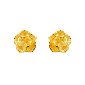 永恆綻放-玫瑰花黃金耳環 永恆綻放-玫瑰花黃金耳環