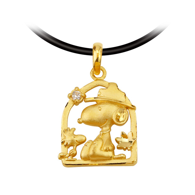 秋日楓情-史努比黃金墜子-SNOOPY