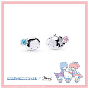 雙星仙子-KikiLala晶鑽純銀耳環-Sanrio學院Mix系列 雙星仙子-KikiLala晶鑽純銀耳環-Sanrio學院Mix系列