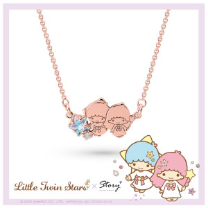 星光燦爛-KikiLala雙星仙子誕生石-客製純銀項鍊 星光燦爛-KikiLala雙星仙子誕生石-客製純銀項鍊