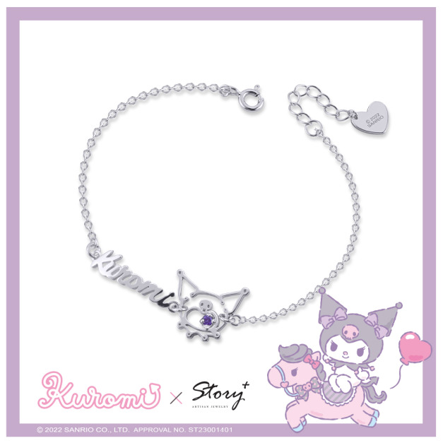 酷洛米Kuromi・小惡魔外框-客製字母純銀手鍊 酷洛米Kuromi・小惡魔外框-客製字母純銀手鍊