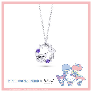 酷洛米-Kuromi-晶鑽純銀項鍊-Sanrio學院Mix系列 酷洛米-Kuromi-晶鑽純銀項鍊-Sanrio學院Mix系列