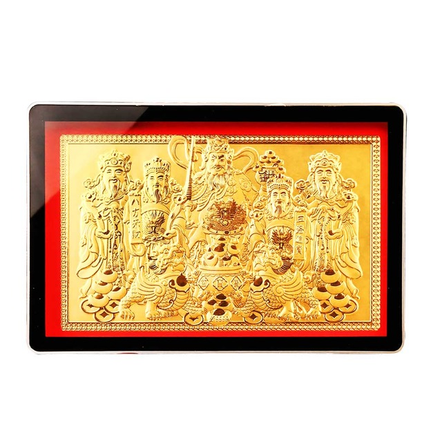 五路財神-黃金金箔畫擺件