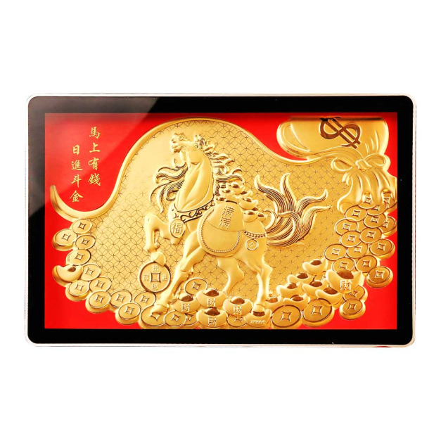 馬上有錢-黃金金箔畫擺件 馬上有錢-黃金金箔畫擺件