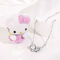 Hello Kitty 50th-凱蒂貓純銀項鍊-莫桑石單鑽系列_1 Hello Kitty 50th-凱蒂貓純銀項鍊-莫桑石單鑽系列_1