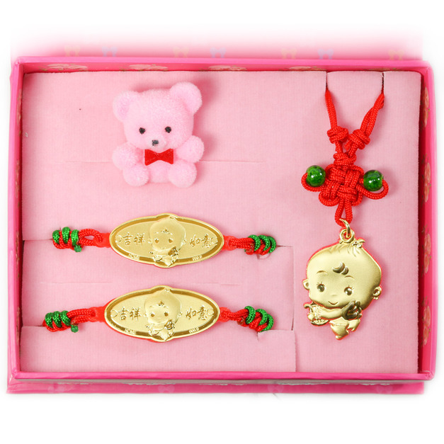 豎琴天使-彌月金飾禮盒 (0.30錢)