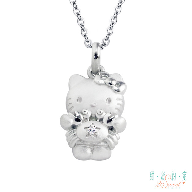 Hello Kitty凱蒂貓-巨蟹座(6/22~7/22)-星座銀飾墜子