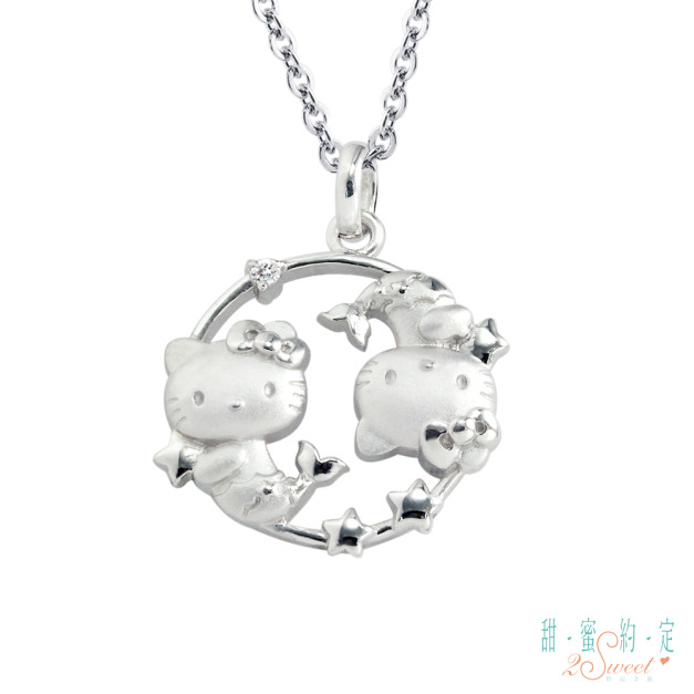 Hello Kitty凱蒂貓-雙魚座(2/19~3/20)-星座銀飾墜子 Hello Kitty凱蒂貓-雙魚座(2/19~3/20)-星座銀飾墜子