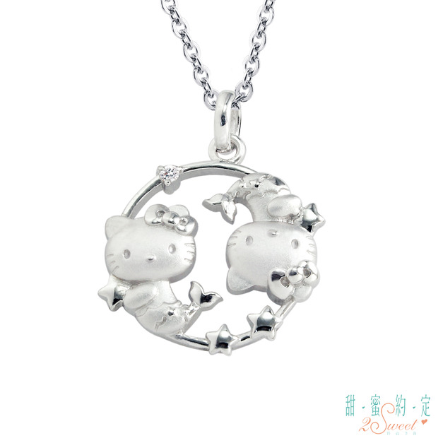 Hello Kitty凱蒂貓-雙魚座(2/19~3/20)-星座銀飾墜子