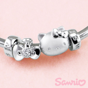 Hello Kitty凱蒂貓-時尚蝴蝶結-銀飾串珠手環-簡約款 Hello Kitty凱蒂貓-時尚蝴蝶結-銀飾串珠手環-簡約款