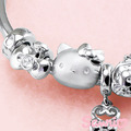 Hello Kitty凱蒂貓-時尚蝴蝶結-銀飾串珠手環_1 Hello Kitty凱蒂貓-時尚蝴蝶結-銀飾串珠手環_1