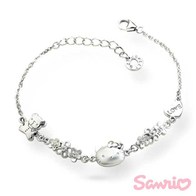 Hello Kitty凱蒂貓-綻放-刻字銀飾手鍊(兒童/成人) Hello Kitty凱蒂貓-綻放-刻字銀飾手鍊(兒童/成人)