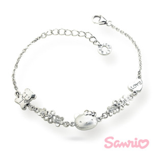 Hello Kitty凱蒂貓-綻放-刻字銀飾手鍊(兒童/成人) Hello Kitty凱蒂貓-綻放-刻字銀飾手鍊(兒童/成人)