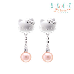 Hello Kitty凱蒂貓-愛擁抱-銀飾耳環 Hello Kitty凱蒂貓-愛擁抱-銀飾耳環
