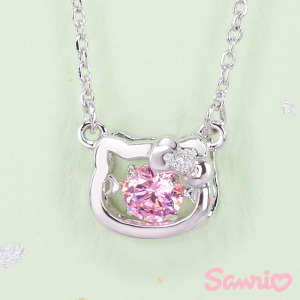 Hello Kitty凱蒂貓-愛戀甜心(粉)-純銀項鍊 Hello Kitty凱蒂貓-愛戀甜心(粉)-純銀項鍊