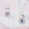 Hello Kitty凱蒂貓-時尚甜心(藍)-純銀項鍊_1 Hello Kitty凱蒂貓-時尚甜心(藍)-純銀項鍊_1
