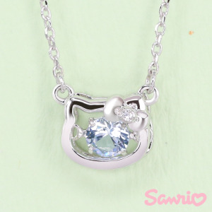 Hello Kitty凱蒂貓-愛戀甜心(藍)-純銀項鍊 Hello Kitty凱蒂貓-愛戀甜心(藍)-純銀項鍊