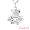 Hello Kitty凱蒂貓-花漾-刻字銀飾項鍊_1 Hello Kitty凱蒂貓-花漾-刻字銀飾項鍊_1