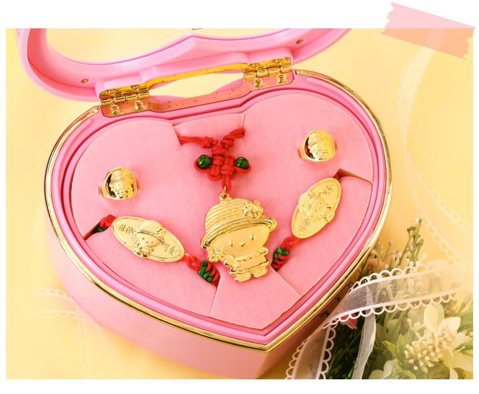 彌月金飾禮盒是迷月習俗中不可缺少的,也代表著長輩最珍貴的祝福,期許寶寶平安長大!