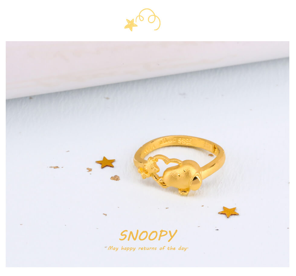 史努比黃金戒指搭配好朋友胡士托甜蜜友情羨煞旁人