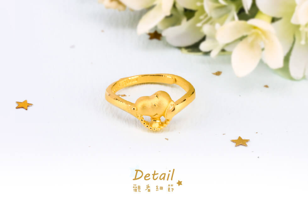史努比黃金戒指大方的造型令人愛不釋手