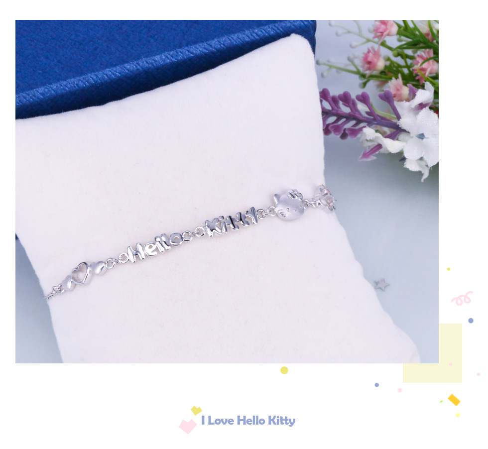 Hello Kitty純銀手鍊提供刻字服務給你專屬的Kitty