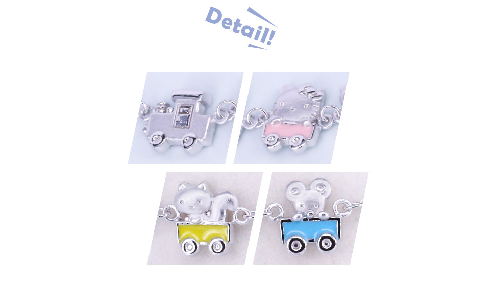 大人小孩都能配戴的Kitty純銀手鍊,使用可愛活潑的色彩點綴更加亮眼
