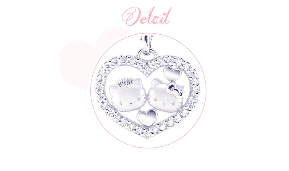 Hello Kitty純銀項鍊甜蜜心墜款細節介紹