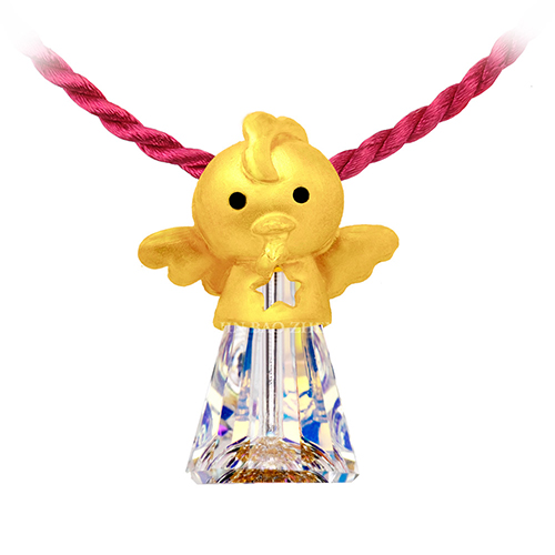 12生肖雞黃金項鍊墜可愛的造型也能成為彌月送禮的新選擇