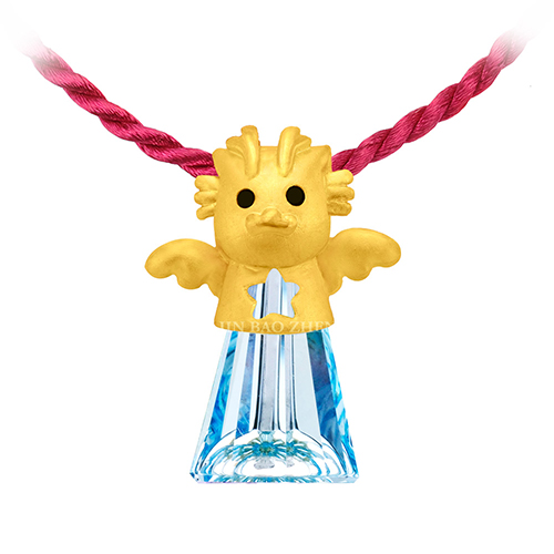 生肖龍黃金項鍊墜一改霸氣形象變身可愛的小龍也很適合作為彌月禮物