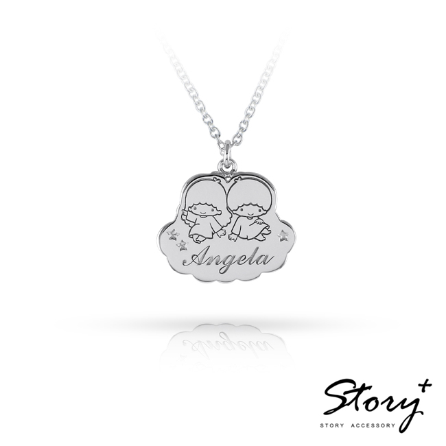 雙星仙子客製純銀項鍊能把你想要的內容刻上,創造專屬於你的kiki&lala銀飾