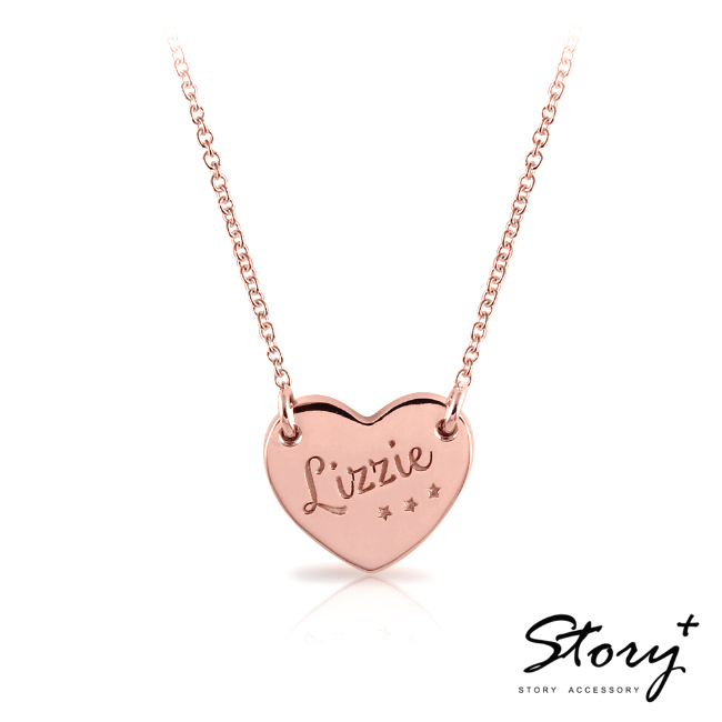 純銀刻字項鍊採用經典的心型牌,剛好可以當作女朋友的生日禮物!