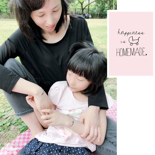 親子客製純銀手鍊採用粉晶搭配呈現更加甜美的一面