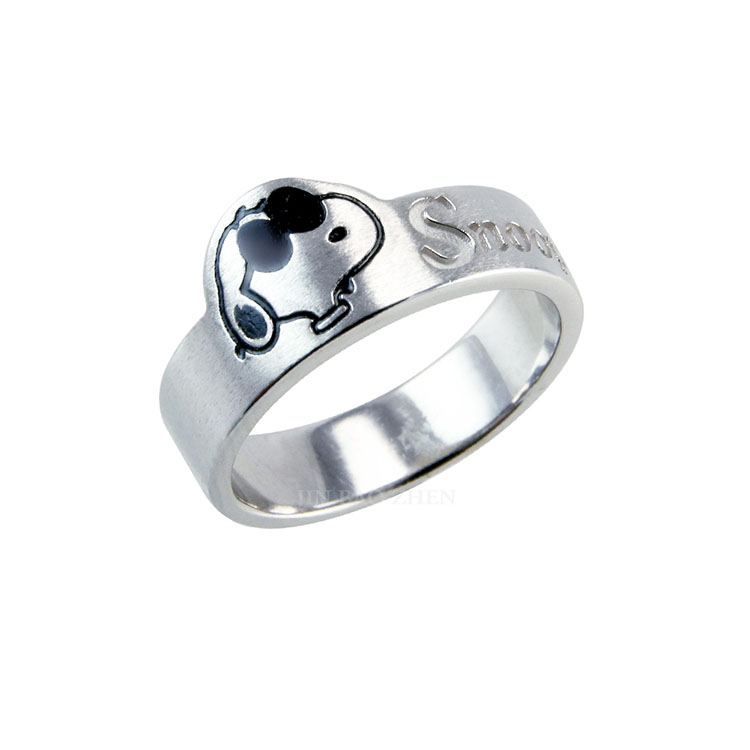 史努比訂製純銀戒指 能把你想要的文字刻上