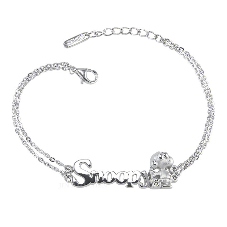 史努比客製刻字純銀手鍊 能把你想要的文字刻上