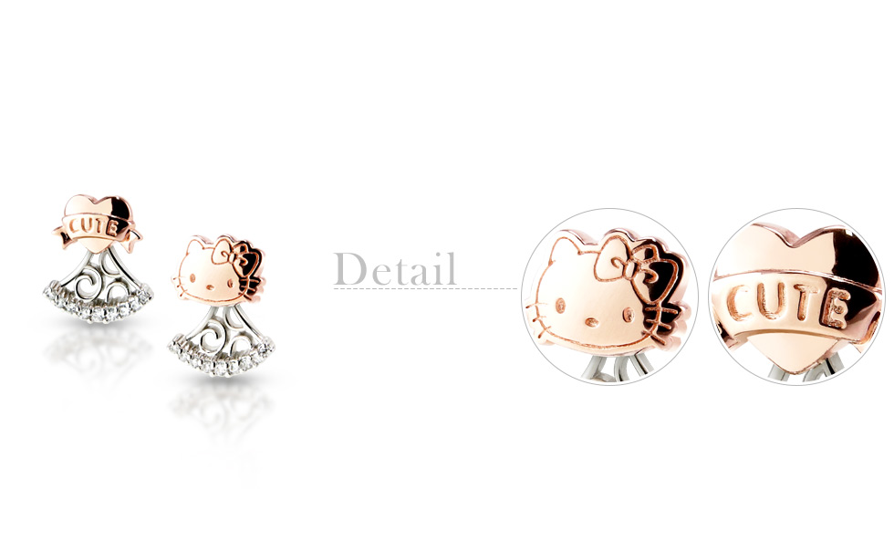 Hello Kitty銀飾耳環粉紅可愛款細節介紹